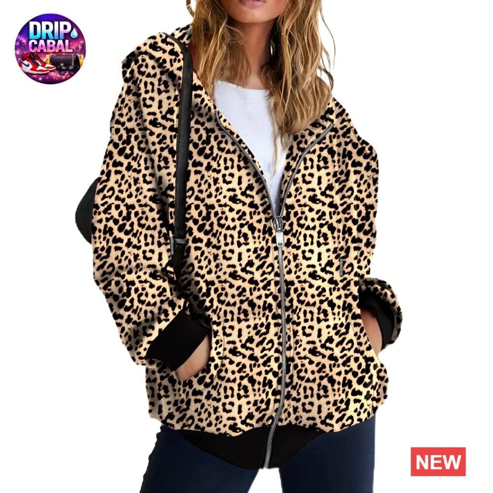 Oversized Zip Up Hoodie Fleece Jacket Loose Fit Y2K Chic Sweatshirt Kangaroo